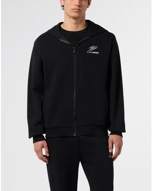 Philipp Plein Pique Zip Hoodie Icon - Black
