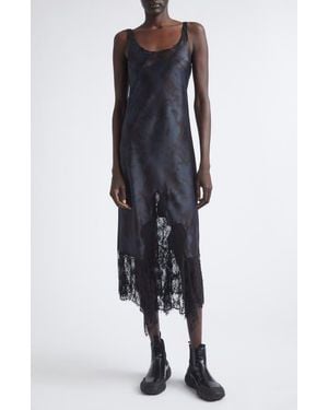 Collina Strada Anemone Satin & Lace Tank Dress - Blue