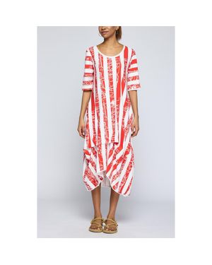 Luukaa Amethyst Striped Jersey Dress - Red