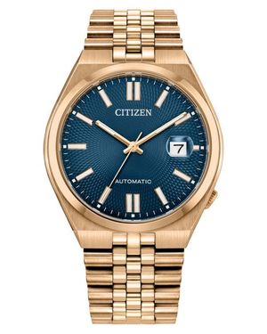 Citizen Tsuyosa 60 Rose Tone Automatic Bracelet Watch, 40Mm - Blue
