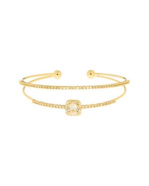 Marlyn Schiff Heidi Crystal Double Cuff Bracelet - Metallic