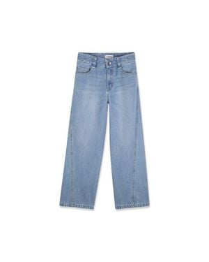 Lanvin Kids Twisted Stitch Denim Pants - Blue