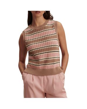 Varley Deeley Stripe Sleeveless Sweater - Brown