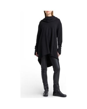 MARCELLA Firenze High-Low Hoodie - Black