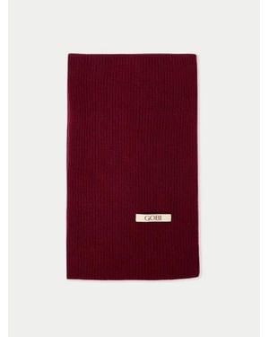 GOBI Mongolian Cashmere Fisherman Knit Scarf - Red