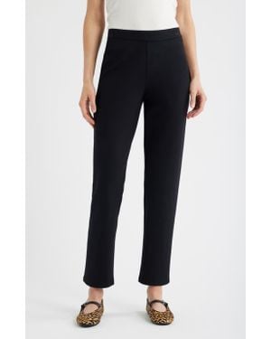 Caslon Pull-On Stretch Ponte Cigarette Pants - Black