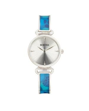 Bertha Katherine Enamel-Designed Bracelet Watch - Blue