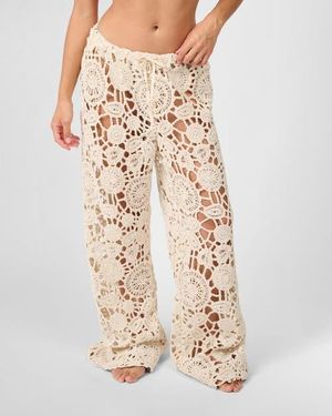 WeWoreWhat Pull On Crochet Pant - Natural