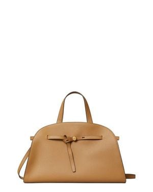Tory Burch Romy Bauletto Leather Satchel - Natural