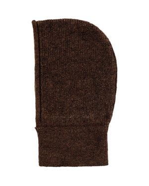 HYER GOODS Upcycled Merino Wool Ribbed Balaclava - Brown