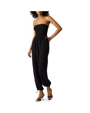 Steve Madden Echo Strapless Toggle Hem Cotton Blend Jumpsuit - Black