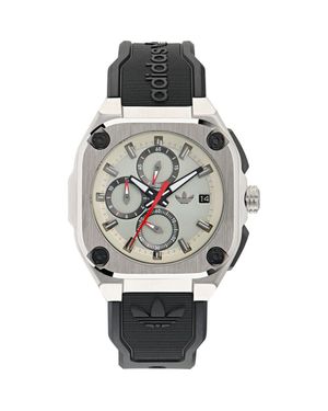 adidas City Tech Three Chronograph Resin Strap Watch, 45Mm - Metallic