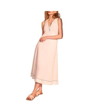 Mint Velvet Cotton Tie Detail Maxi Dress - Pink