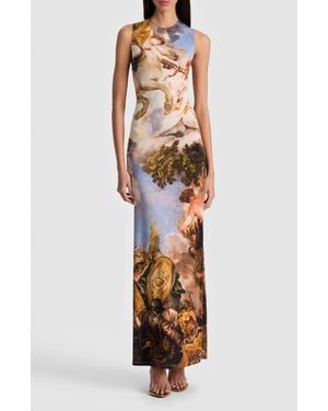 Alice + Olivia Delora Open Back Maxi Dress - Multicolor