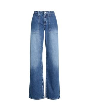 L'Agence Christel High Waist Wide Leg Jeans - Blue