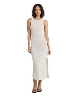 Onia Linen Knit Low Scoop Back Maxi Dress - White
