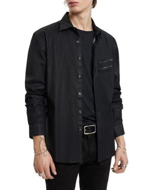 John Varvatos Slim Fit Button-Up Shirt Jacket - Black