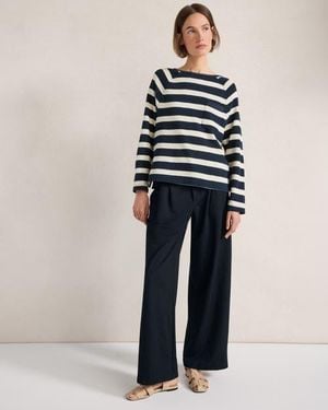 Haven Well Within Double Knit Pleated Wide Leg Pants - Blue