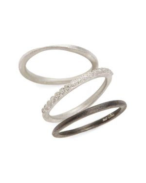 Armenta New World Set Of Three Stacking Rings - White