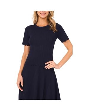 Ted Baker Rib Short Sleeve Sweater - Blue