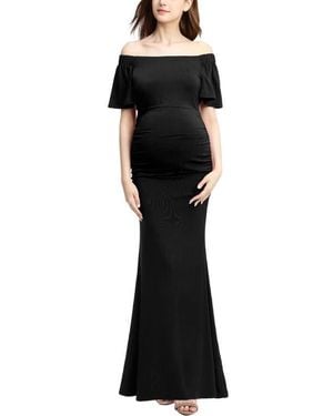 Kimi + Kai Abigail Off The Shoulder Maternity Maxi Dress - Black