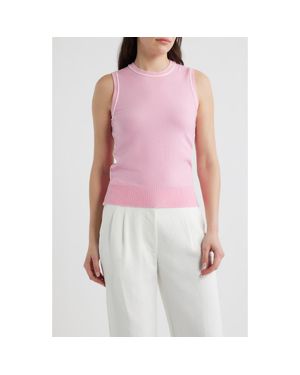 DELUC Contrast Piping Crop Tank - Red