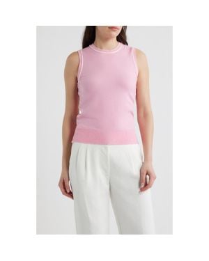 DELUC Contrast Piping Crop Tank - Red
