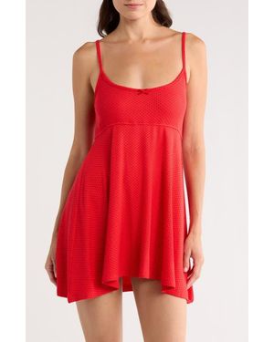 Kilo Brava Print Babydoll Chemise - Red