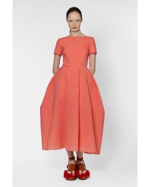 ROKSANDA Vaela Boat-Neck Textured Midi Dress