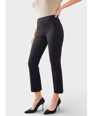 Betabrand Classic Kick Flare Crop Pant Stretch Ponte - Blue
