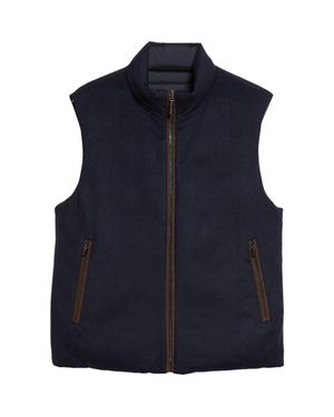 Moorer Falieri Wool Blend Vest - Blue