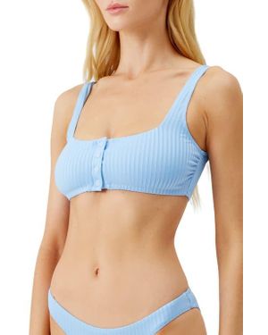 Melissa Odabash Salerno Rib Bikini Top - Blue