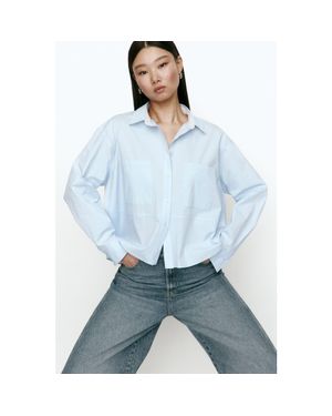 H&M Relaxed-Fit Cotton Shirt - Blue