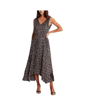 Bishop + Young Highbrow Pleat Dress - Brown