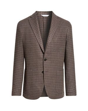 Boglioli K Houndstooth Plaid Wool & Cashmere Double Cloth Sport Coat - Brown
