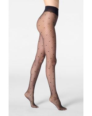 Oroblu Graceful Bow Sheer Tights - Black