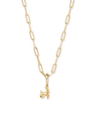 Brook and York Aries Zodiac Charm Paperclip Necklace - White