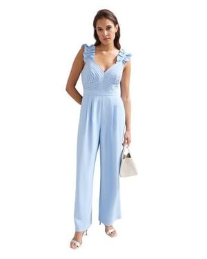 Phase Eight Moira Ruffle Sleeve Jumpsuit - Blue