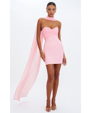 Miss Circle Olivia Strapless Crossover Mini Dress - Pink