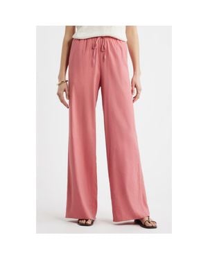 Nordstrom Linen Blend Drawstring Pants - Pink
