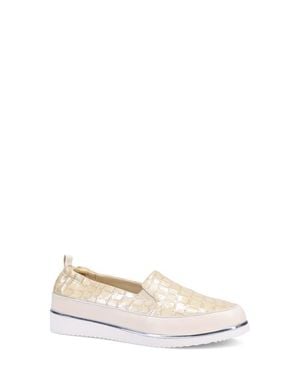 Ron White Nellaya Avara Croc Embossed Sneaker - White