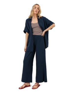 Pact Organic Cotton Coastal Double Gauze Pants - Blue