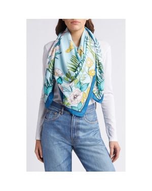 Tasha Butterfly Floral Scarf - Blue