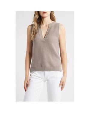 525 America Lillian Relaxed Rib Sweater Tank - Gray