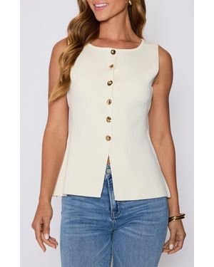 Vici Collection Paris Button-Up Sweater Vest - White