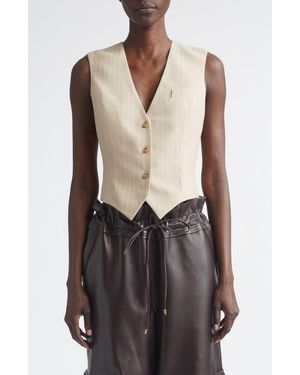 LAQUAN SMITH Shimmer Pinstripe Vest - Black