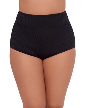 S3 Ribbed Ultra High Waist Swim Short - Black