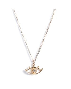 SET & STONES Santorini Diamond Evil Eye Pendant Necklace - Metallic