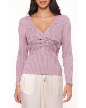 Petal & Pup Demi Twist Rib Sweater - Purple