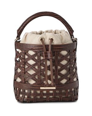 Brahmin Mini Amelia Top Handle Bucket Bag - Brown